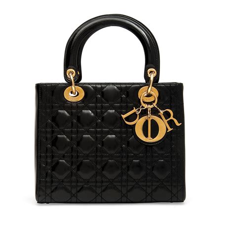 lady dior black patent bag|christian Dior lady bag price.